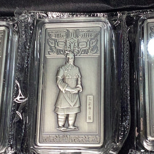 2022 China Silver Terracotta Warrior Bar 8-pc Set Gem BU