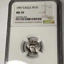 Load image into Gallery viewer, 1997 $10 American Platinum Eagle 1st Year of Issue NGC MS70