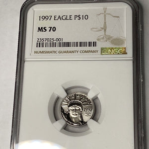 1997 $10 American Platinum Eagle 1st Year of Issue NGC MS70