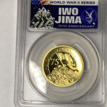 Load image into Gallery viewer, 2020 P Tuvalu one ounce Gold $100 IWO JIMA 75th Anniversary PCGS PF70DCAM 1st Day Of Issue