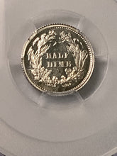 Load image into Gallery viewer, 1862 half dime PCGS 63 proof cameo