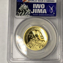 Load image into Gallery viewer, 2020 P Tuvalu one ounce Gold $100 IWO JIMA 75th Anniversary PCGS PF70DCAM 1st Day Of Issue