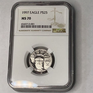 1997 $25 American Platinum Eagle 1st Year of Issue NGC MS70