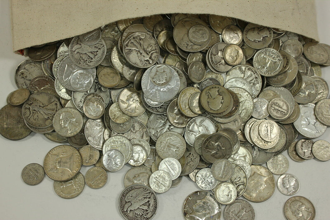$10.00 Face Value Mixed Lot 90% US Silver Coins