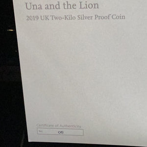 2019 Silver £1000 Great Britain Una and the Lion 2-Kilo First Releases NGC Proof-70