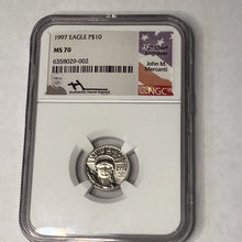 Load image into Gallery viewer, 1997 $10 American Platinum Eagle 1st Year of Issue Mercanti Sign NGC MS70