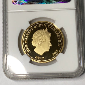 2012 1/2 OZ Gold TDC 2SOV Diamond Jubilee Regent and the Lion NGC PF69 UC