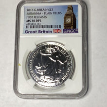 Load image into Gallery viewer, 2015 UK Great Britain Britannia Smooth Plain Fields 1 oz Silver NGC MS 70