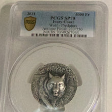 Load image into Gallery viewer, 2021 Ivory Coast Wolf Predator PCGS SP 70 Very Rare PCGS POP 1