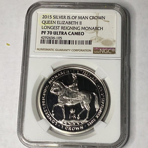 2015 Isle of Man Silver Crown Longest Reigning Monarch PF 70 Ultra Cameo