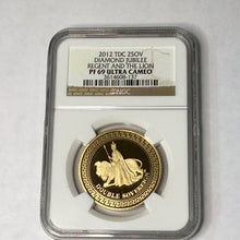 Load image into Gallery viewer, 2012 1/2 OZ Gold TDC 2SOV Diamond Jubilee Regent and the Lion NGC PF69 UC