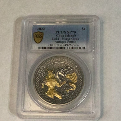 2022 Cook Island Loki Noris God PCGS SP70 Rare POP Only 1