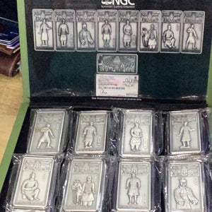 2022 China Silver Terracotta Warrior Bar 8-pc Set Gem BU