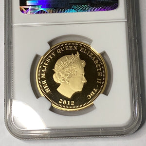 2012 1/2 OZ Gold TDC 2SOV Diamond Jubilee Regent and the Lion NGC PF69 UC