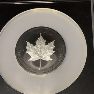 2020 Canada $50 3oz Silver Maple Leaf Incuse Rhodium Plated Coin With COA NGC PF 70