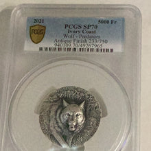 Load image into Gallery viewer, 2021 Ivory Coast Wolf Predator PCGS SP 70 Very Rare PCGS POP 1