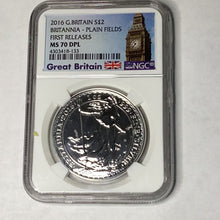 Load image into Gallery viewer, 2015 UK Great Britain Britannia Smooth Plain Fields 1 oz Silver NGC MS 70
