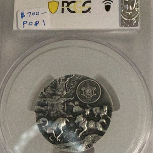 2021 Ivory Coast Wolf Predator PCGS SP 70 Very Rare PCGS POP 1