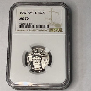 1997 $25 American Platinum Eagle 1st Year of Issue NGC MS70