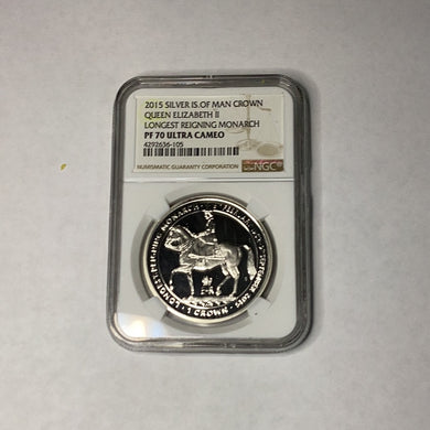 2015 Isle of Man Silver Crown Longest Reigning Monarch PF 70 Ultra Cameo