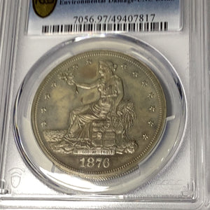 1876 $1 Silver Trade Dollar PCGS Proof UNC Detail