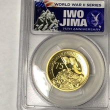 Load image into Gallery viewer, 2020 P Tuvalu one ounce Gold $100 IWO JIMA 75th Anniversary PCGS PF70DCAM 1st Day Of Issue