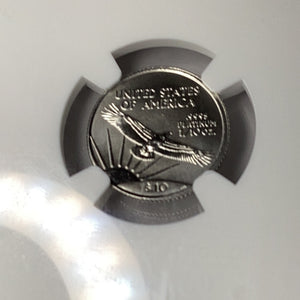 1997 $10 American Platinum Eagle 1st Year of Issue Mercanti Sign NGC MS70