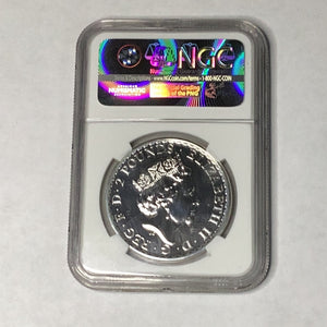 2015 UK Great Britain Britannia Smooth Plain Fields 1 oz Silver NGC MS 70