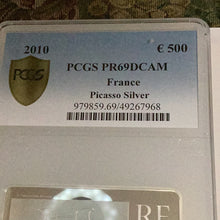 Load image into Gallery viewer, 2010 France Picasso Silver 500Euro PCGS PR69DCAM Very Very Rare only 1