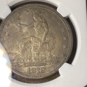 1875 s Silver Trade Dollar NGC MS 62