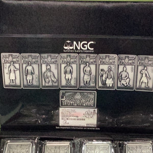 2022 China Silver Terracotta Warrior Bar 8-pc Set Gem BU