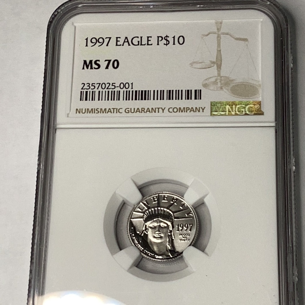 1997 $10 American Platinum Eagle 1st Year of Issue NGC MS70