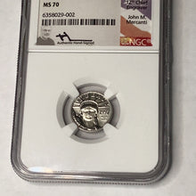 Load image into Gallery viewer, 1997 $10 American Platinum Eagle 1st Year of Issue Mercanti Sign NGC MS70