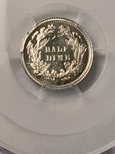 Load image into Gallery viewer, 1862 half dime PCGS 63 proof cameo