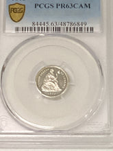 Load image into Gallery viewer, 1862 half dime PCGS 63 proof cameo