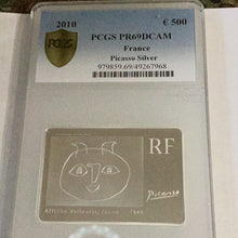 Load image into Gallery viewer, 2010 France Picasso Silver 500Euro PCGS PR69DCAM Very Very Rare only 1