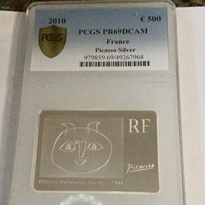 2010 France Picasso Silver 500Euro PCGS PR69DCAM Very Very Rare only 1