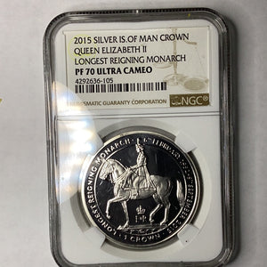 2015 Isle of Man Silver Crown Longest Reigning Monarch PF 70 Ultra Cameo