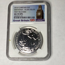 Load image into Gallery viewer, 2015 UK Great Britain Britannia Smooth Plain Fields 1 oz Silver NGC MS 70