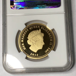 2012 1/2 OZ Gold TDC 2SOV Diamond Jubilee Regent and the Lion NGC PF69 UC