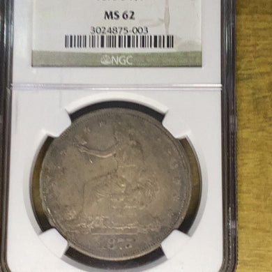 1875 s Silver Trade Dollar NGC MS 62