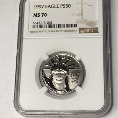 1997 $50 American Platinum Eagle 1st Year of Issue NGC MS70