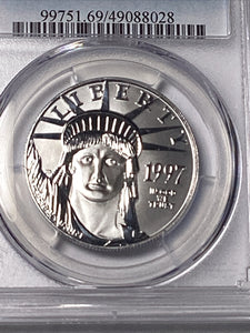 1997 $100 American Platinum Eagle 1st Year of Issue NGC MS69