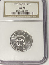 Load image into Gallery viewer, 2005 $50 Platinum Eagle Statue of Liberty NGC MS70