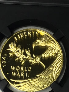 2020 end of World War 75th anniversary V75 $25 gold coin NGC PF70