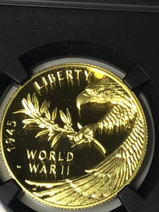 2020 end of World War 75th anniversary V75 $25 gold coin NGC PF70