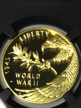 Load image into Gallery viewer, 2020 end of World War 75th anniversary V75 $25 gold coin NGC PF70