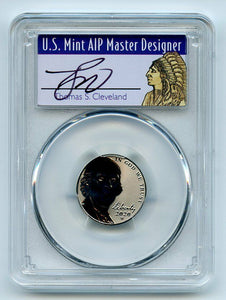 2020 W 5C Jefferson Nickel Reverse Proof PCGS PR70 FDOI Thomas Cleveland Native Signed - First-American-Modern-Coins