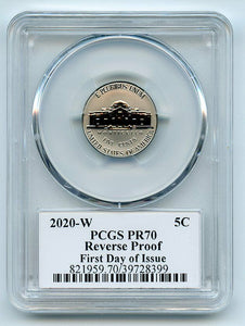 2020 W 5C Jefferson Nickel Reverse Proof PCGS PR70 FDOI Thomas Cleveland Eagle Signed - First-American-Modern-Coins