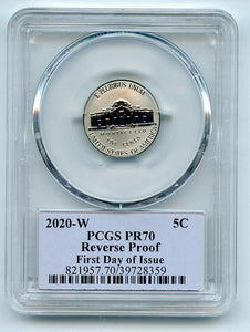 2020 W 5C Jefferson Nickel Reverse Proof PCGS PR70 FDOI Thomas Cleveland Native Signed - First-American-Modern-Coins